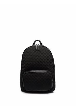 Emporio Armani jacquard-logo zip-around backpack - Black