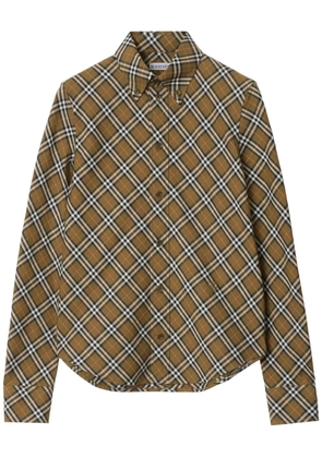 Burberry check-pattern cotton shirt - Brown