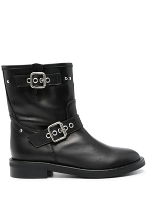 Via Roma 15 leather ankle boots - Black