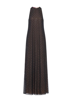 Gucci GG monogram silk georgette dress - Black