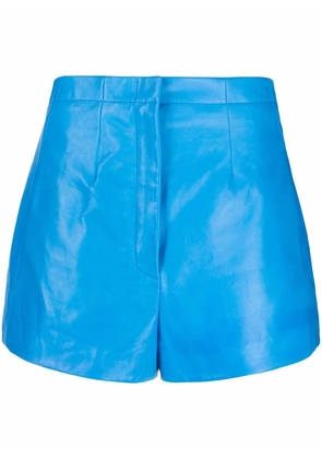 Ferragamo high-waisted polished-finish shorts - Blue