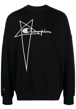 Rick Owens X Champion x Champion logo-embroidered sweatshirt - Black