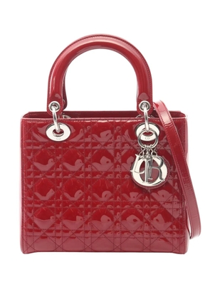 Christian Dior Pre-Owned 2014 Medium Patent Cannage Lady Dior satchel - Red