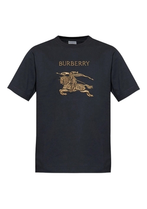 Burberry logo-embroidered T-shirt - Black