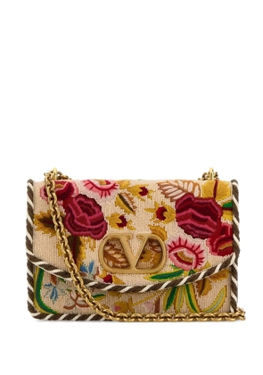 Valentino Garavani embroidered vain shoulder bag - Neutrals