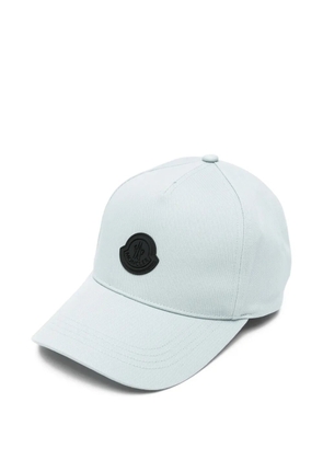 Moncler logo patch hat - Blue