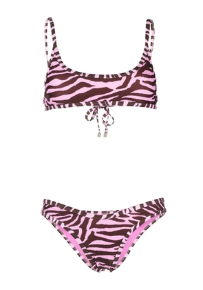 The Attico zebra-print bikini - Brown