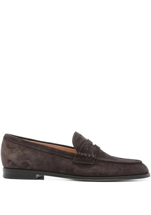 Gianvito Rossi Georgie penny-strap suede loafers - Brown