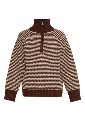 Studio Nicholson Bristol striped zip-neck sweater - Brown