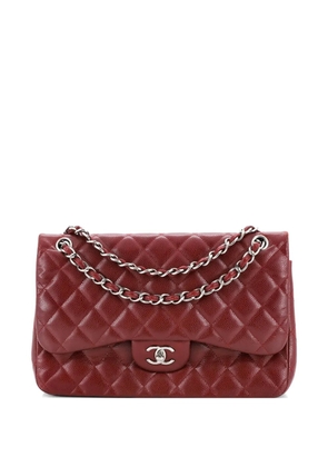 CHANEL Pre-Owned Classic Double Flap Bag Quilted Caviar Jumbo shoulder bag - Red