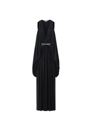 LOEWE draped crystal-bow maxi dress - Black