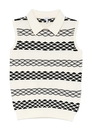 LOEWE spread-collar pattern top - White