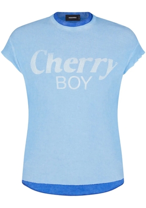 DSQUARED2 slogan-print layered ribbed T-shirt - Blue