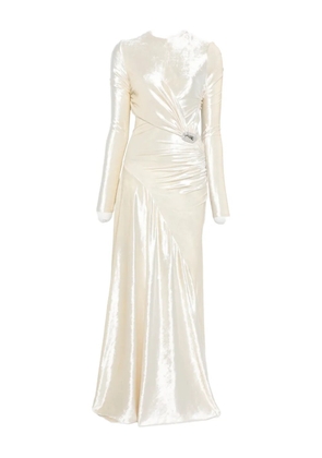 Rabanne draped velvet gown - Neutrals