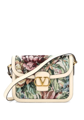 Valentino Garavani Pre-Owned 9 to 5 Vlogo Floral Jacquard with Leather shoulder bag - Multicolour