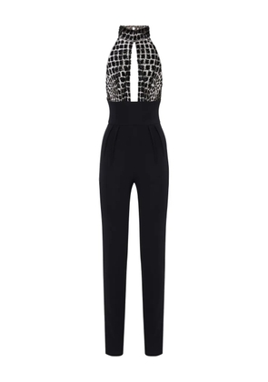 Elisabetta Franchi embellished halter-neck jumpsuit - Black