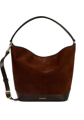 SANDRO suede cross body bag - Brown