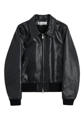 OUR LEGACY Radar bomber leather jacket - Black
