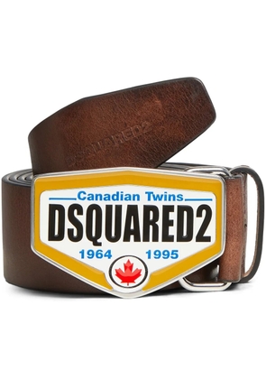 DSQUARED2 logo-buckle leather belt - Brown