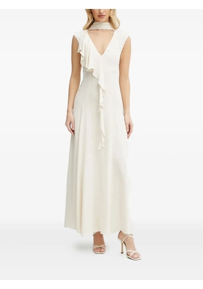 Karl Lagerfeld ruffle-trim maxi dress - Neutrals