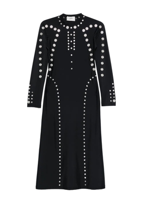 Coperni metallic-embellished long-sleeve dress - Black