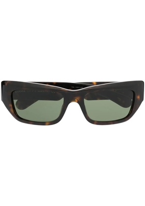 Gucci Eyewear side logo-plaque detail sunglasses - Brown