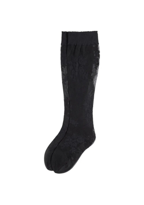 Valentino Garavani floral lycra knee-high socks - Black