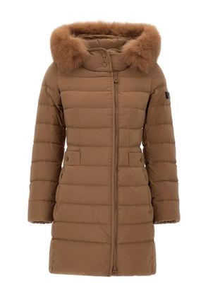 Peuterey fur-trimmed hooded coat - Brown