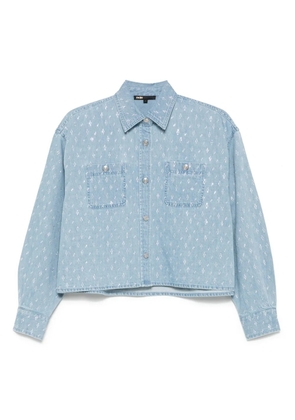 Maje rhinestone-embellished denim shirt - Blue