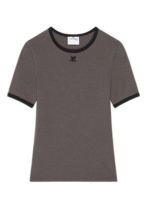 Courrèges contrast-trim cotton T-shirt - Grey