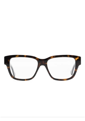 Gucci Eyewear rectangular-frame logo-engraved glasses - Brown
