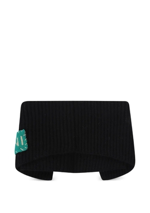 Marni knit logo-patch scarf - Black