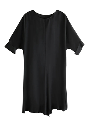 Yohji Yamamoto boat-neck rolled-sleeve midi dress - Black
