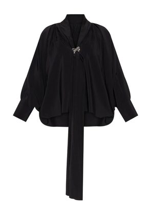 Max Mara tie-front silk blouse - Black