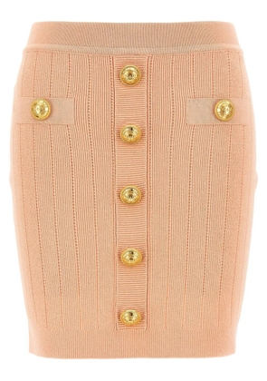 Balmain buttoned knitted midi skirt - Pink