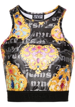 Versace Jeans Couture printed cropped top - Black