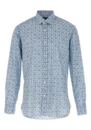 Barba patterned long-sleeve shirt - Blue