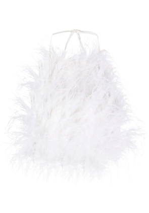 Cult Gaia Joey feather crepe-de-chine top - White