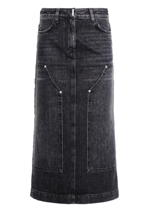 Givenchy high-rise denim midi skirt - Black