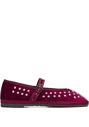 FLABELUS Mae stud-embellished ballet flats - Red