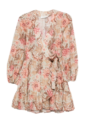 ZIMMERMANN floral ruffled mini dress - Green