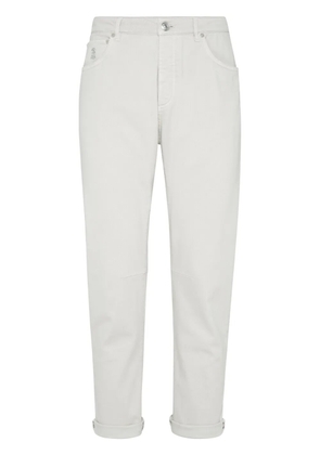 Brunello Cucinelli garment-dyed jeans - White