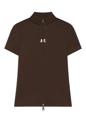 Courrèges zippered short-sleeve top - Brown