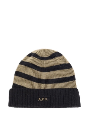 A.P.C. striped beanie - Black
