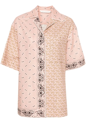 Palm Angels mix-print camp-collar shirt - Pink