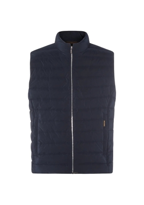 Moorer quilted zip gilet - Blue
