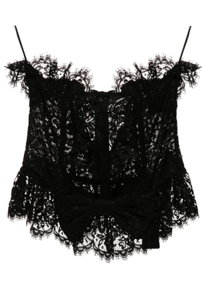 Alessandra Rich bow-detail lace bustier top - Black