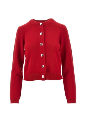 Tory Burch flower-button cardigan - Red