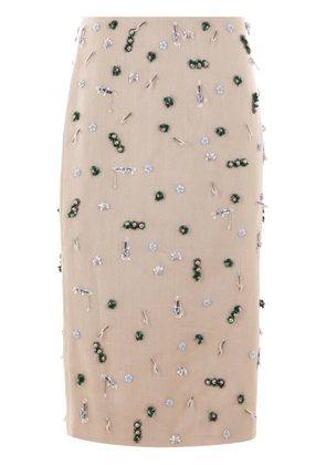 Christopher Esber beaded midi skirt - Neutrals