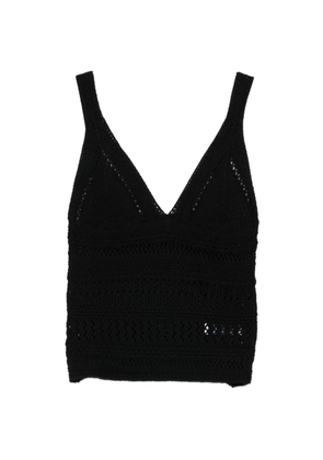 ALPHA STUDIO crochet V-neck top - Black